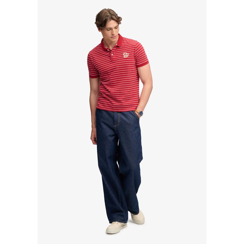 Superdry Vintage Stripe Jersey Polo image number 3